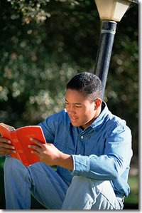 Student studying the Bible